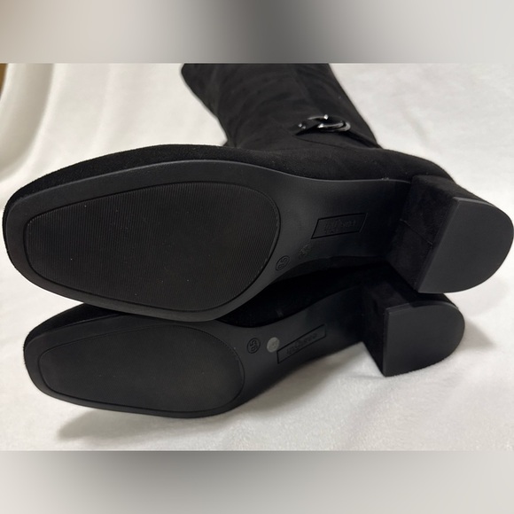 East 5th Womens 9M Black Surrey Block Heel Faux Suede Dress Boots Memory Foam - Picture 10 of 14